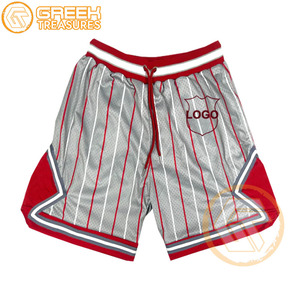 Shorts en coton brodés en maille sublimée Alpha personnalisés de haute qualité, respirants, pour fraternité et sororité, style streetwear pour hommes, séchage rapide - Product Image 5