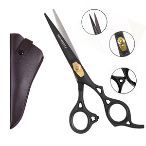 Tijeras de corte de pelo de acero inoxidable negro Cuchillas extremadamente afiladas para Salón/uso doméstico para cortar y vestir el cabello - Product Image 5