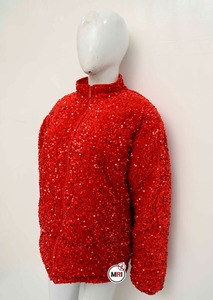 Winter Fashion Women's Sequin Jacket Good Quality Polyester <b>Fabric</b> Low MOQ Shiny <b>Glitter</b> Sparkly Bomber Coat Breathable Jackets - Product Image 4