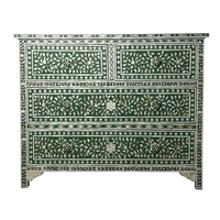 Tiroir à incrustation d'os personnalisé Tiroir à fleurs Multi Color Bone Inlay Table Top Bone/Nacre Inlay Tiroir Coffre