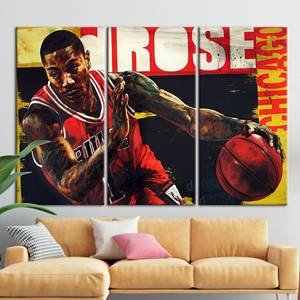 โปสเตอร์ผ้าแคนวาส Derrick Rose: ภาพศิลปะติดผนังสำหรับห้องออกกำลังกาย,3P: ห่อหุ้มอย่างดี - Product Image 1
