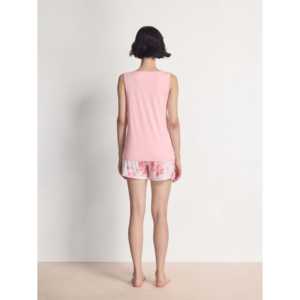 Conjunto de Shorts y Camiseta de Tirantes con Cuello en V de Bambú Premium Personalizado para Verano, con Ribete de Encaje, Tejido de Spandex, Logotipo Personalizado, Cordón Ajustable, Suave y Sostenible, ODM - Product Image 2