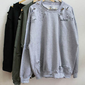 Classique hommes en détresse sweat confortable pull Style Vintage Streetwear tenue quotidienne - Product Image 4