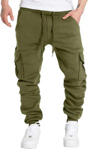 Pantalon ample vert Cargo pantalon hommes décontracté Plus épaissir outillage pantalon taille hiver polaire chaud pantalon pour hommes - Product Image 6