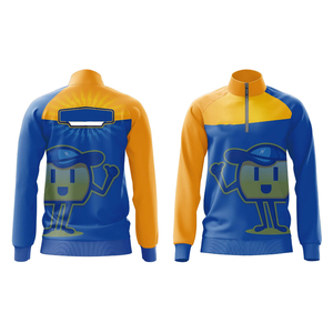 Sublimated Canvas <b>Half</b> <b>Zip</b> <b>Jacket</b> <b>Men's</b> Comfortable Fit Breathable Quick Dry Front Logo for Gym Running - Product Image 2