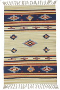 Alfombra de Algodón Afelpado Floral Moderna Tejida a Mano, Reversible, Lavable a Máquina, Grosor Personalizable, para Hogar, Camping y Viajes - Product Image 2
