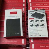 Casing HDD Desain Pribadi 2.5 Inch dengan Kabel USB3.0 Terintegrasi, Kotak Hard Drive, Box Hard Disk