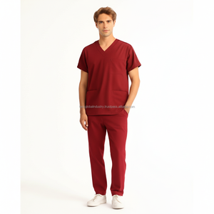 Uniforme Médico Personalizado OEM de Alta Calidad, Ligero, 100% Algodón, Unisex, Cuello en V, Conjunto de Uniforme de Enfermería, Tela Satén - Product Image 2