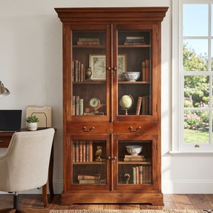 Meubles de cuisine de luxe, armoires modernes avec portes en verre en bois d'acajou véritable, qualité supérieure, prix compétitif. - Product Image 2