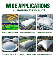 Structure sportive préfabriquée en dôme pneumatique, membrane PVDF PTFE, câbles en acier renforcés, résistante au vent et à la neige, pour terrains de tennis et de pickleball