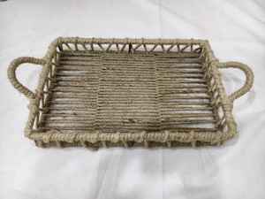 Hand Woven Round Shape Rattan Serving Tray Fruit Display Basket Tray <b>Restaurant</b> <b>Hotel</b> Ware <b>Supplies</b> Exclusive Style - Product Image 4