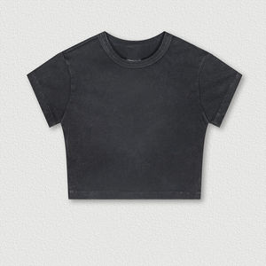 T-shirts pour femmes, style streetwear d'été, coupe ajustée, épaules tombantes, crop tops, coupe ample, t-shirt court, t-shirt sexy pour filles, vente en gros - Product Image 5