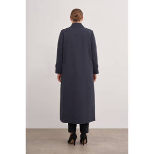 Trench-coat imperméable pour femme, taille plus, imprimé, coupe cloche - Bleu marine - Product Image 6