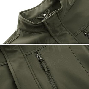 Chaqueta Softshell de invierno para hombre de diseño personalizado con cuello levantado y cremallera en la parte delantera - Product Image 4
