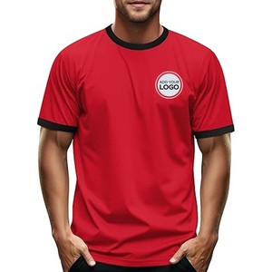Camiseta Ringer de manga corta para hombre-Camisetas casuales Raglan de bloque de color - Product Image 1