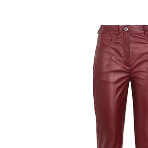 Casual Unisex Genuine Leather Regular Fit <b>Trousers</b> Elastic Waist High Quality Windproof Streetwear Style <b>Winter</b> <b>for</b> Men <b>Women</b> - Product Image 2