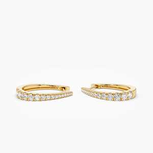 2026 14K Gold Single Layer Round Brilliant Cut Natural Diamond <b>Hoop</b> <b>Earrings</b> 0.50ct GH Color VS Clarity Third Party Certified - Product Image 2