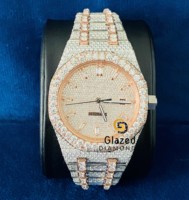 Reloj de Pulsera Personalizado con Esfera Analógica, Movimiento Mecánico ETA, Acero Inoxidable, Adornado con Moissanita, Diamantes de Claridad VVS, Tourbillon y Fecha