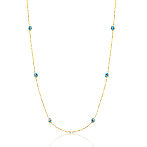 Minimal <b>Turkish</b> <b>Eye</b> Design Long <b>Necklace</b> <b>Turkish</b> Handmade Wholesale 925 Sterling Silver Jewelry - Product Image 2