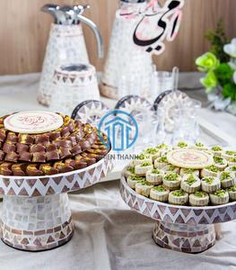 Hot Collection attrayant personnalisé pour Ramadan Eid chocolat décor arabe Ramadan Eid nacre incrustation plateau de service - Product Image 5