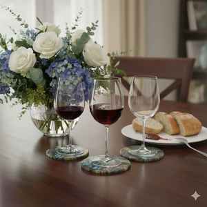 Juego de Posavasos de Piedra Labradorita Natural, Elegante Decoración de Mesa con Tono Tierra, Posavasos para Bebidas para el Hogar y la Cocina - Product Image 2