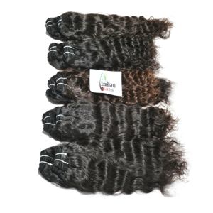 ผมมนุษย์หยักศกธรรมชาติแท้ไม่ผ่านการทำผมคนอินเดียเรียงเป็นลอนมีสีดำ - Product Image 5