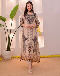 Nouvelle arrivée, costume pakistanais Maslin de qualité supérieure avec un véritable travail de miroir, Salwar Kameez de designer pour la vente à l'exportation - Product Image 5