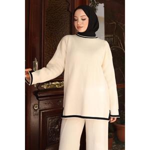 Ensemble de crochets pour femme en acrylique tissé 100% noir décontracté avec détail fendu 6152 - Product Image 6