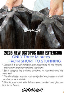 Extensions de cheveux à clip de poulpe 10D de luxe personnalisées CHEVEUX SHY Nouveau lancement Extensions à clip de cheveux humains 100% - Product Image 5