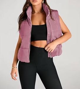 Chaleco Corto Reversible de Invierno para Mujer, Estilo Europeo Americano 2025, Casual, Vintage, con Cuello Alto y Grueso - Product Image 5