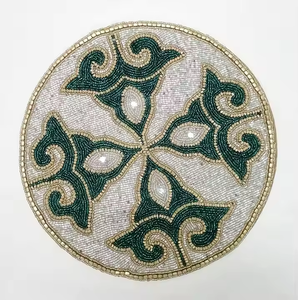 Mantel Individual con cuentas altamente decorativo Camino bordado 13x13 Mantel Individual no inoxidable Mantenga su mesa alejada de manchas y exceso de calor - Product Image 6