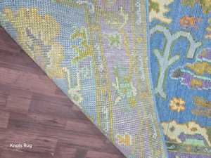 พรมขนสัตว์4x6 oushak แบบโบราณถักมือสีราสเบอรี่สีฟ้าสำหรับบ้านหรือรถแนววินเทจพรมห้องนั่งเล่นขนาด10X14 12x15 - Product Image 4