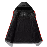 Blouson Bomber d'Hiver Homme Running Varsity en Softshell Écologique Noir Toile Col Montant Réversible Imperméable Anti-Pluie Lettre