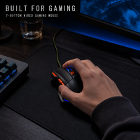 Souris de jeu filaire USB avec rétroéclairage RVB 3600 DPI à 7 boutons avec capteur optique pour PC, ordinateur portable, bureau et e-sport