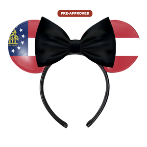 Diadema Personalizada Hecha a Medida con Orejas de Ratón y Diseño Pre-Aprobado con la Bandera de Georgia - Product Image 1