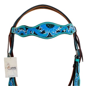 Premium Quality <b>Leather</b> Western Horse Headstall For Horse Riding Headstall <b>Leather</b> Colour Carving Hand <b>Tooled</b> At Factory Price - Product Image 3
