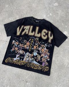 Camiseta de peso pesado personalizada de alta calidad, ropa de calle de algodón, cuello grueso, camisetas de hombre con gráfico cuadrado recortado de gran tamaño - Product Image 5