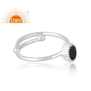 Nuevo diseño de tendencia, anillo de piedras preciosas espinales negras naturales de Plata de Ley 925, fabricante de joyas de diseño personalizado - Product Image 4