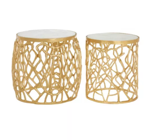 Table de meubles classiques pour maison hôtel Restaurant meubles de salon couleur or design moderne meubles ronds en métal Table - Product Image 6