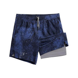 Short de course à compression 2 en 1 pour homme, taille élastique, longueur genou, élasthanne/polyester - Product Image 6