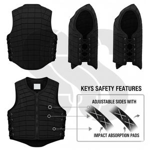 Gilet de sécurité pour l'équitation pour les jeunes enfants, léger, respirant, protection corporelle équestre, équipement d'équitation haute protection, réglable sur les côtés - Product Image 6