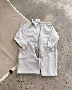 Ensemble de survêtement personnalisé en tissu uni pour homme, sweat-shirt et pantalon de survêtement, ensemble de survêtement ample, ensemble de survêtement vierge - Product Image 4