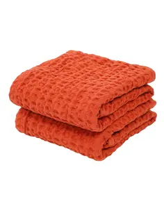 Waffle Weave Dish Towel 100% Cotton Custom Embroidered Honey Comb Pattern Soft Fluffy Quick Absorbent Kitchen Towel