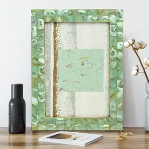 家居装饰用珍珠母专用产品绿色相框墙和桌面安装木制工艺品