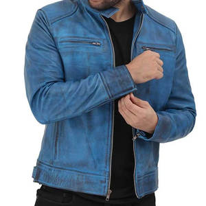 Meilleure vente en ligne : Veste en cuir pour homme, veste en cuir de motard élégante et imperméable, très vendue - Product Image 2