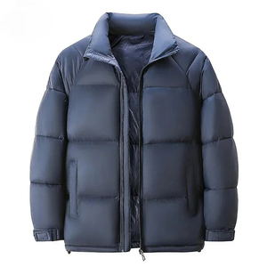 Chaqueta clásica acolchada de plumón de pato para hombre, chaqueta de pan con cuello levantado a la moda, diseño estampado, Parka, abrigo, chaquetas para hombre - Product Image 4