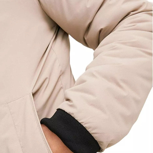 Veste d'hiver matelassée pour homme, imperméable, personnalisée, avec col montant, logo imprimé sur le devant, design rembourré et chaud, OEM - Product Image 5
