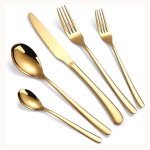 Juego de Cubiertos de Lujo Reutilizables con Diseño de Moda, Elegantes, Planos, de Mango Largo, Plateados, con Logotipo Pulido Tipo Espejo, en Oferta - Product Image 4