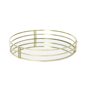 Plateau rond en argent plaqué argenté de luxe, élégant, contemporain, décoration d'intérieur, plateau de rangement, accessoires décoratifs, meilleur prix - Product Image 4