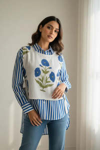 Chemisiers tendance à impression personnalisée de meilleure qualité Chemises et hauts en tissu de coton Article élégant pour le printemps et l'été Ensemble d'articles - Product Image 3